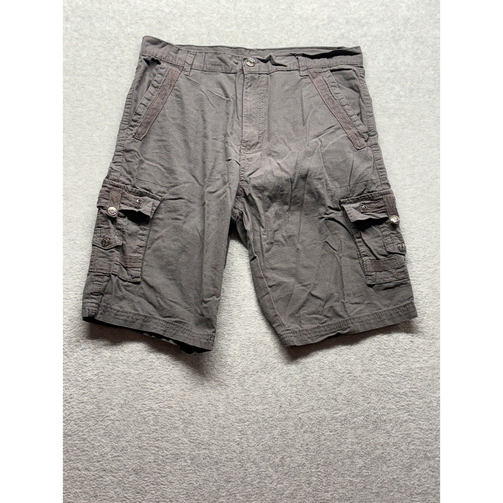 Swiss Cross Original Trailblazer Mens Cargo Shorts Gray Size 34 Cotton Blend